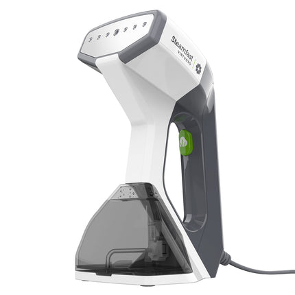 Handheld steam cleaner with 'Steamfast' branding on a white background
