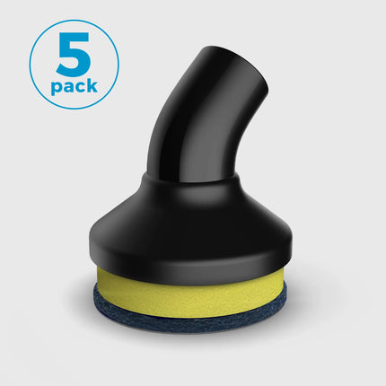 Black cleaning tool with yellow and blue base on a gray background, labeled as a 5-pack.