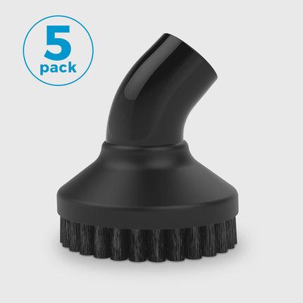 Black scrub brush with bristles on a gray background, labeled as part of a 5-pack.