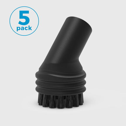 Black scrub brush with bristles on a white background, labeled as part of a 5-pack.