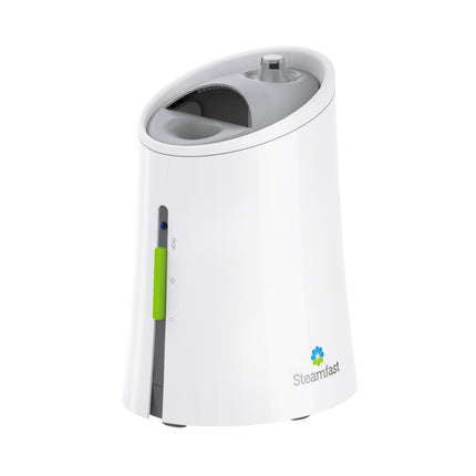 White humidifier with a green accent on a white background