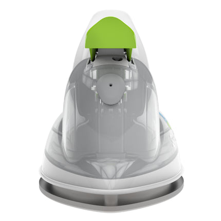 Transparent dome with a green top on a white background