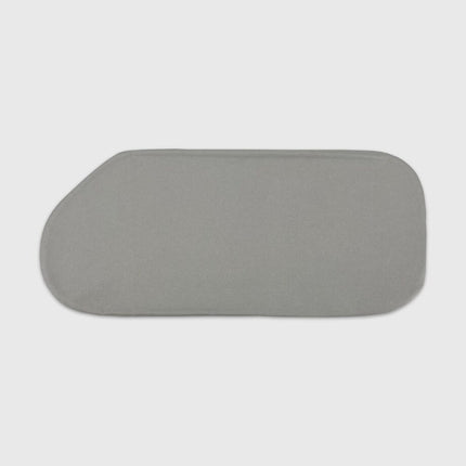 Rectangular gray cushion on a light gray background