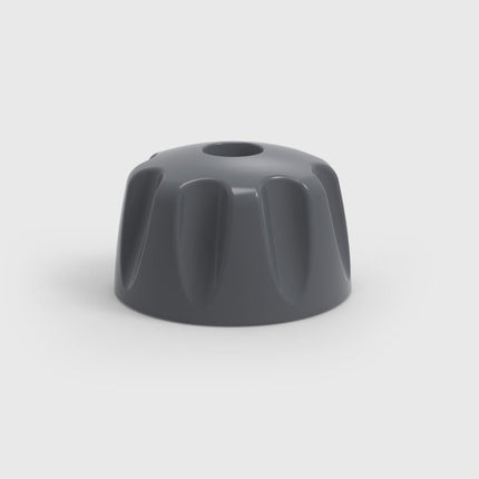 Gray plastic cap on a white background
