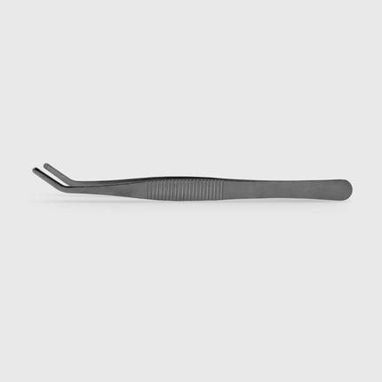 Black tweezers on a white background