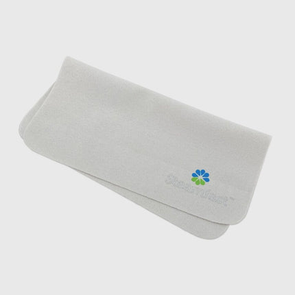 Gray cloth with a logo on a white background