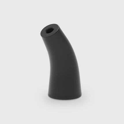 Black curved vase on a light gray background