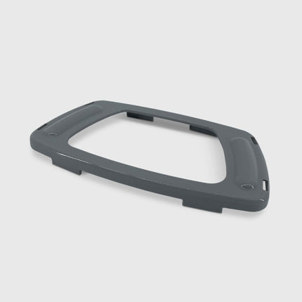 Gray plastic frame on a light gray background