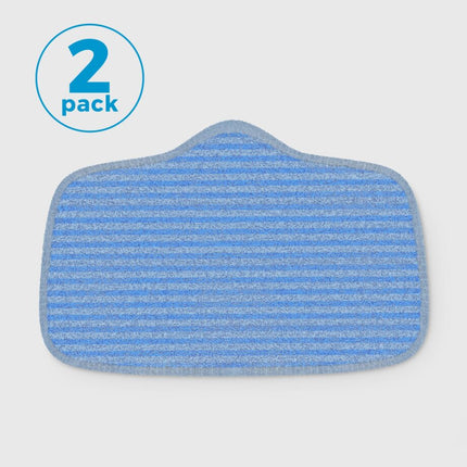Blue scrubber pad with '2 pack' label on a light gray background