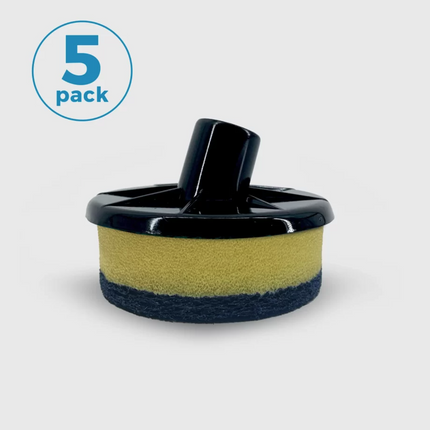 sponge with black top and green and blue base on a white background, labeled as a 5-pack.