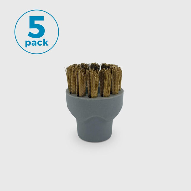 Gray brush with brown bristles on a white background, labeled as part of a 5-pack.