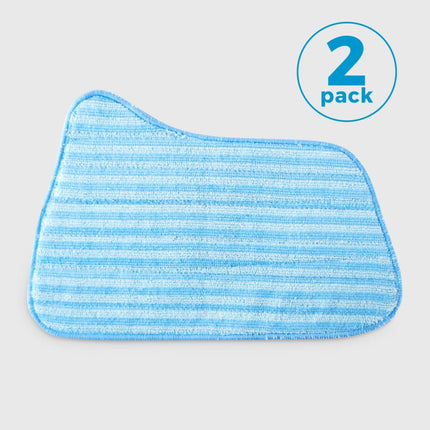 Blue striped cleaning pad with '2 pack' label on a light gray background
