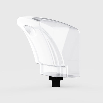 Clear plastic tank on a white background