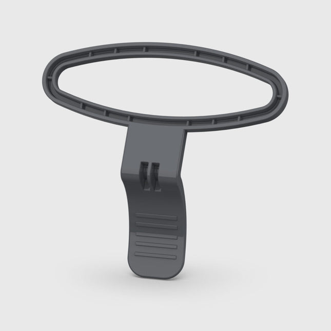 Steamer clip attachment on white background