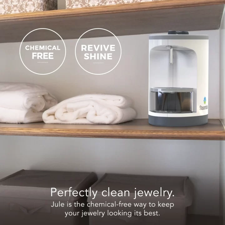 5 SF 1000 Jule with supporting text Chemical free. Revive shine. Perfectly clean jewelry. Jule is the chemical-free way to keep your jewelry looking its best.