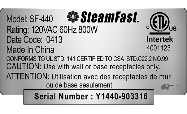 Exemple d'étiquette SF-440